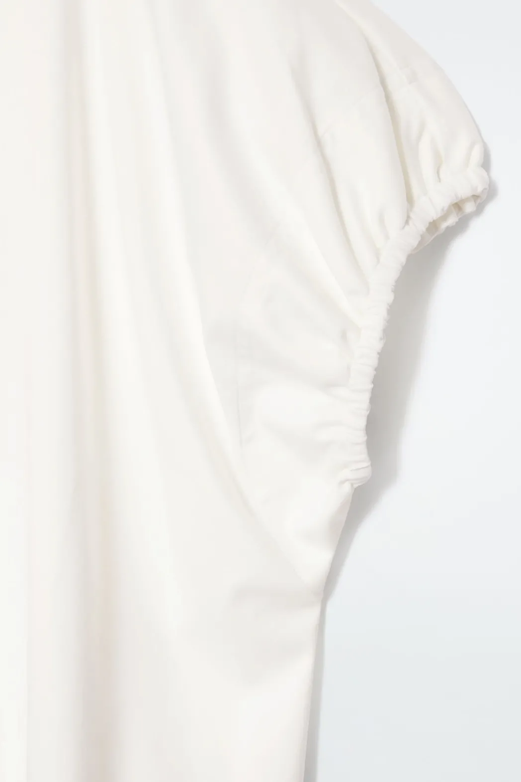 Sale COS GATHERED COTTON BLOUSE WHITE
