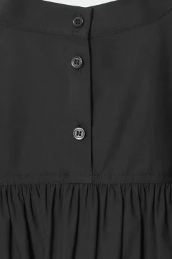 Best COS GATHERED COTTON BLOUSE BLACK