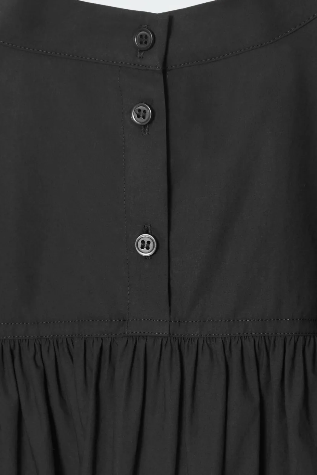 Best COS GATHERED COTTON BLOUSE BLACK