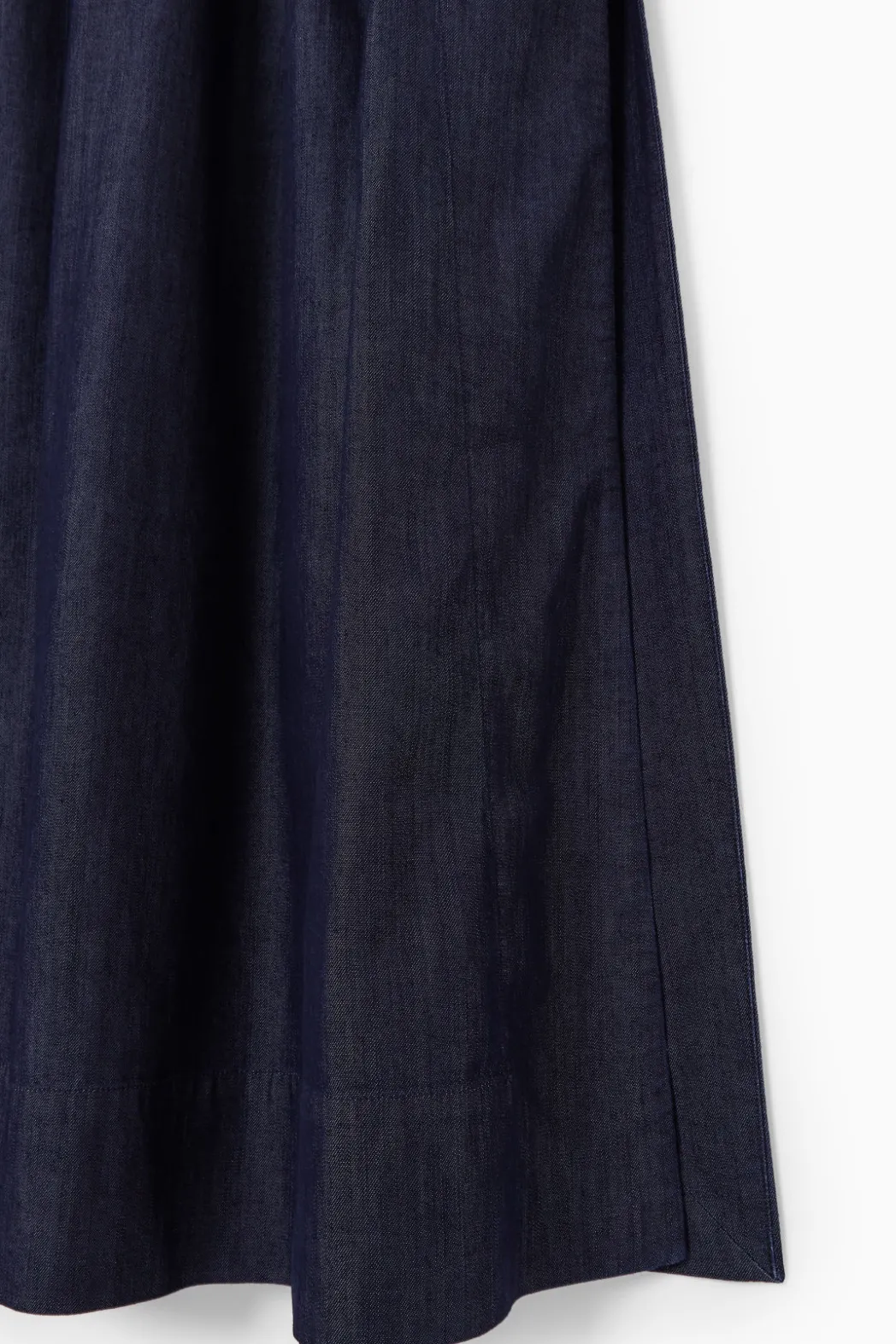 Online COS GATHERED DENIM MAXI SKIRT DARK BLUE