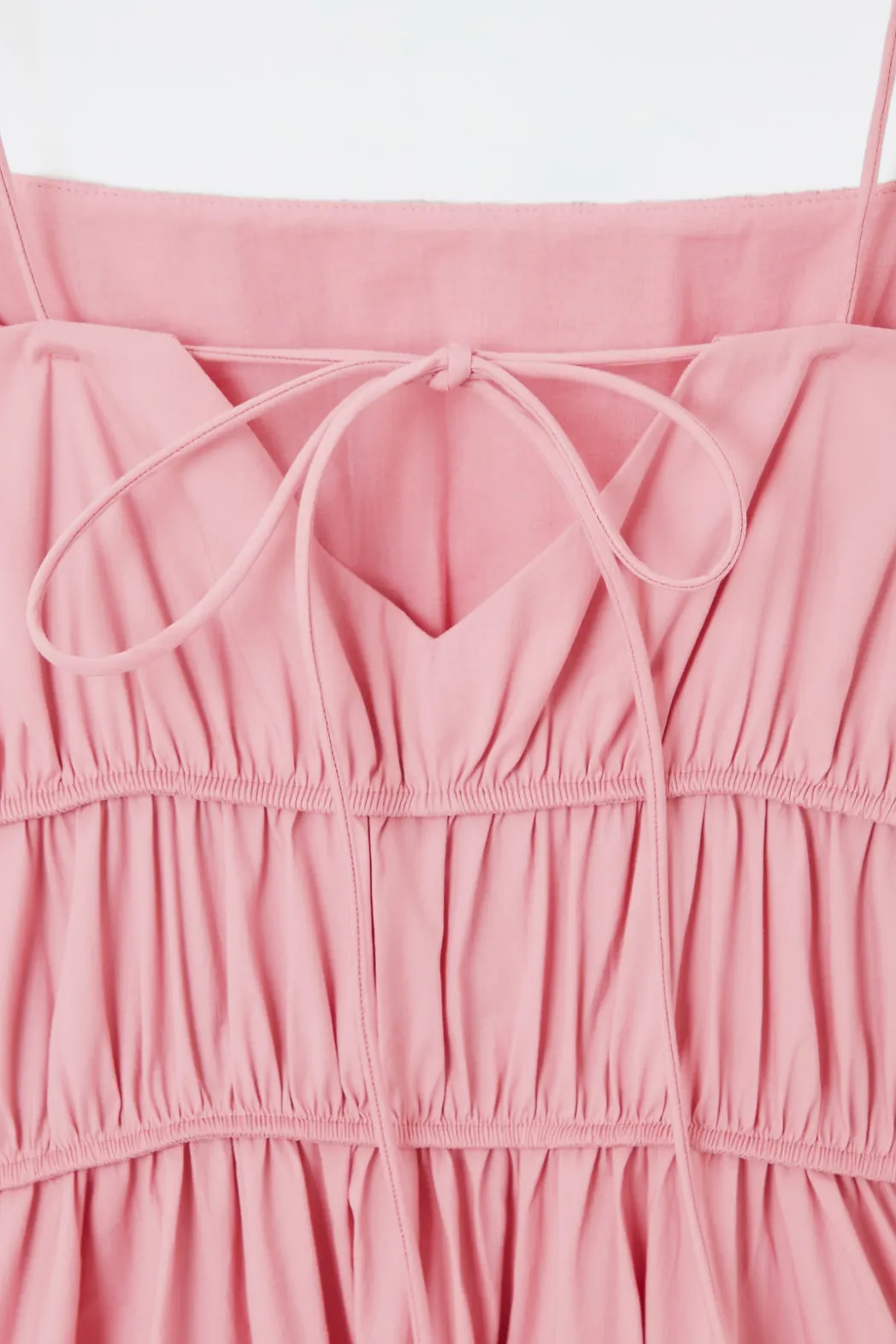New COS GATHERED-WAIST MIDI DRESS PINK