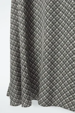 COS GEOMETRIC-PRINT MAXI SHIRT DRESS DARK GREEN / PRINTED