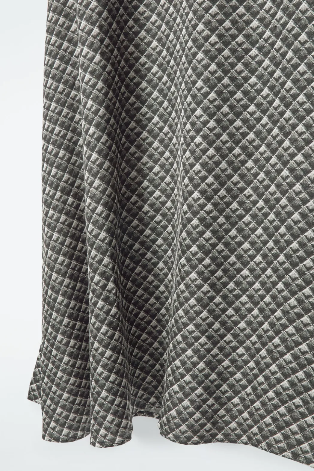 COS GEOMETRIC-PRINT MAXI SHIRT DRESS DARK GREEN / PRINTED
