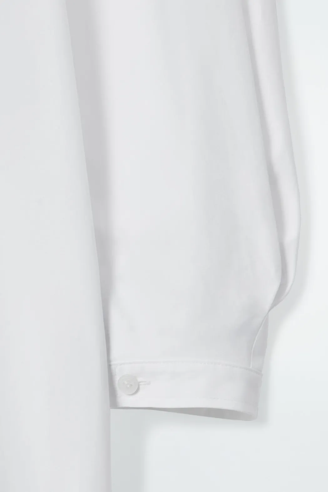 Clearance COS GRANDAD-COLLAR MIDI SHIRT DRESS WHITE