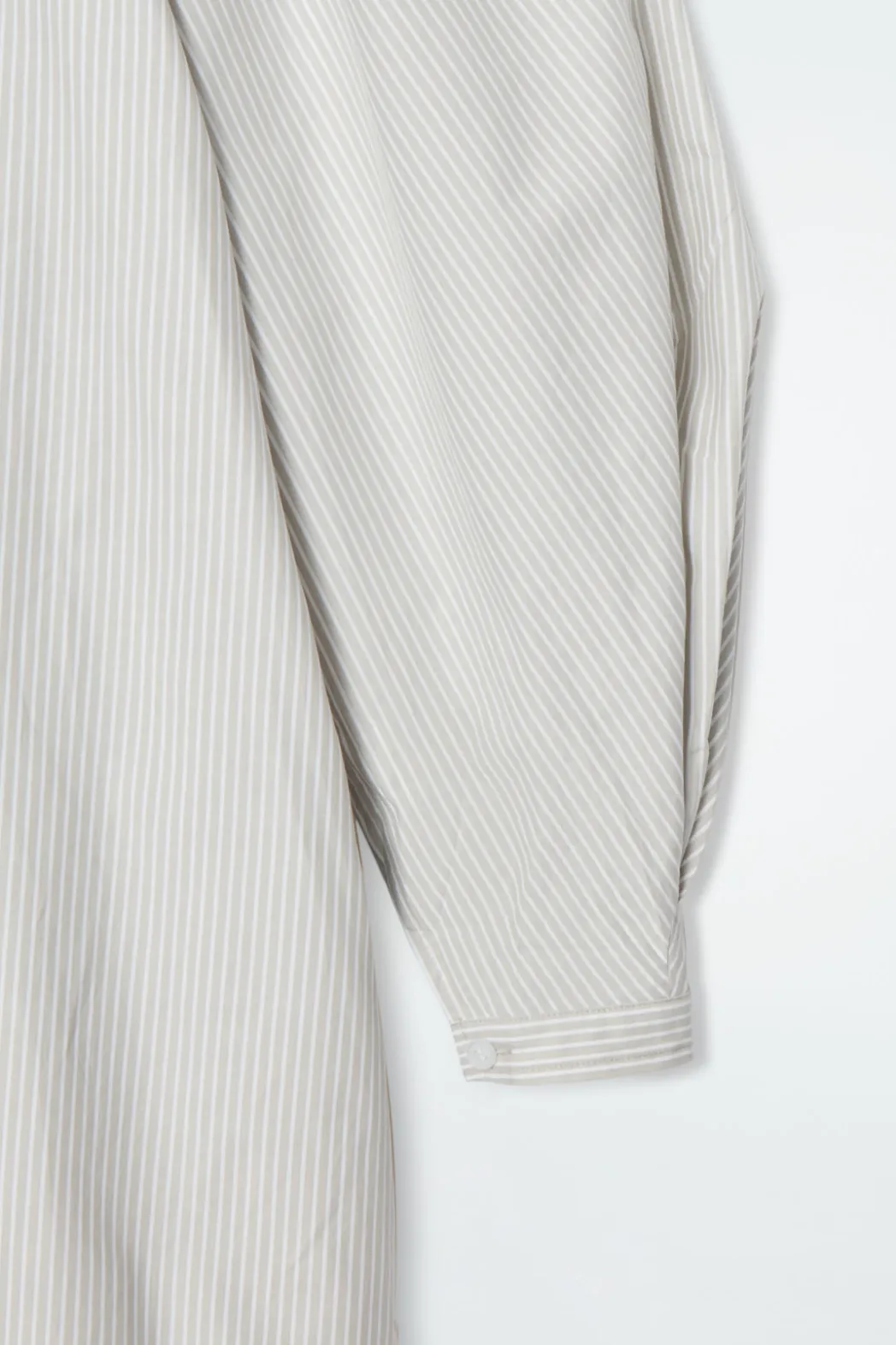 Sale COS GRANDAD-COLLAR MIDI SHIRT DRESS BEIGE / STRIPED