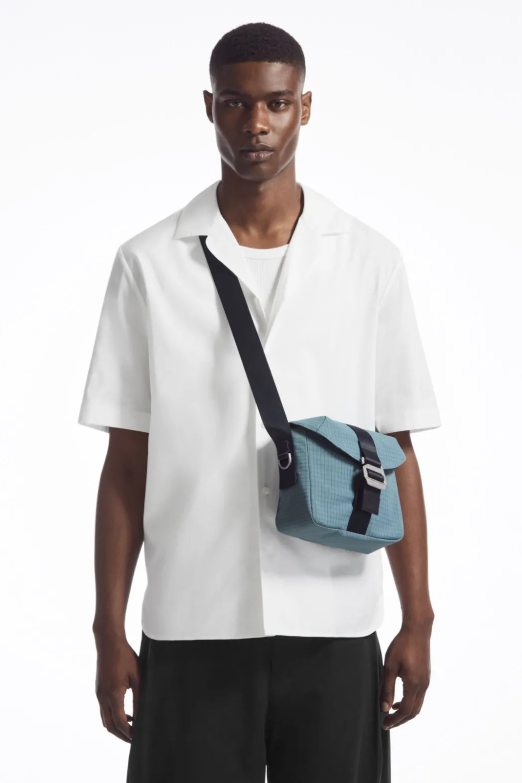 COS GRID CROSSBODY BAG - RIPSTOP STEEL BLUE / GRID
