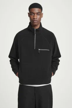 Best COS HALF-ZIP SHERPA FLEECE SWEATER BLACK