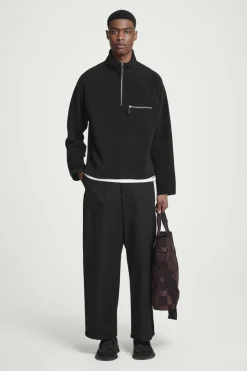 Best COS HALF-ZIP SHERPA FLEECE SWEATER BLACK