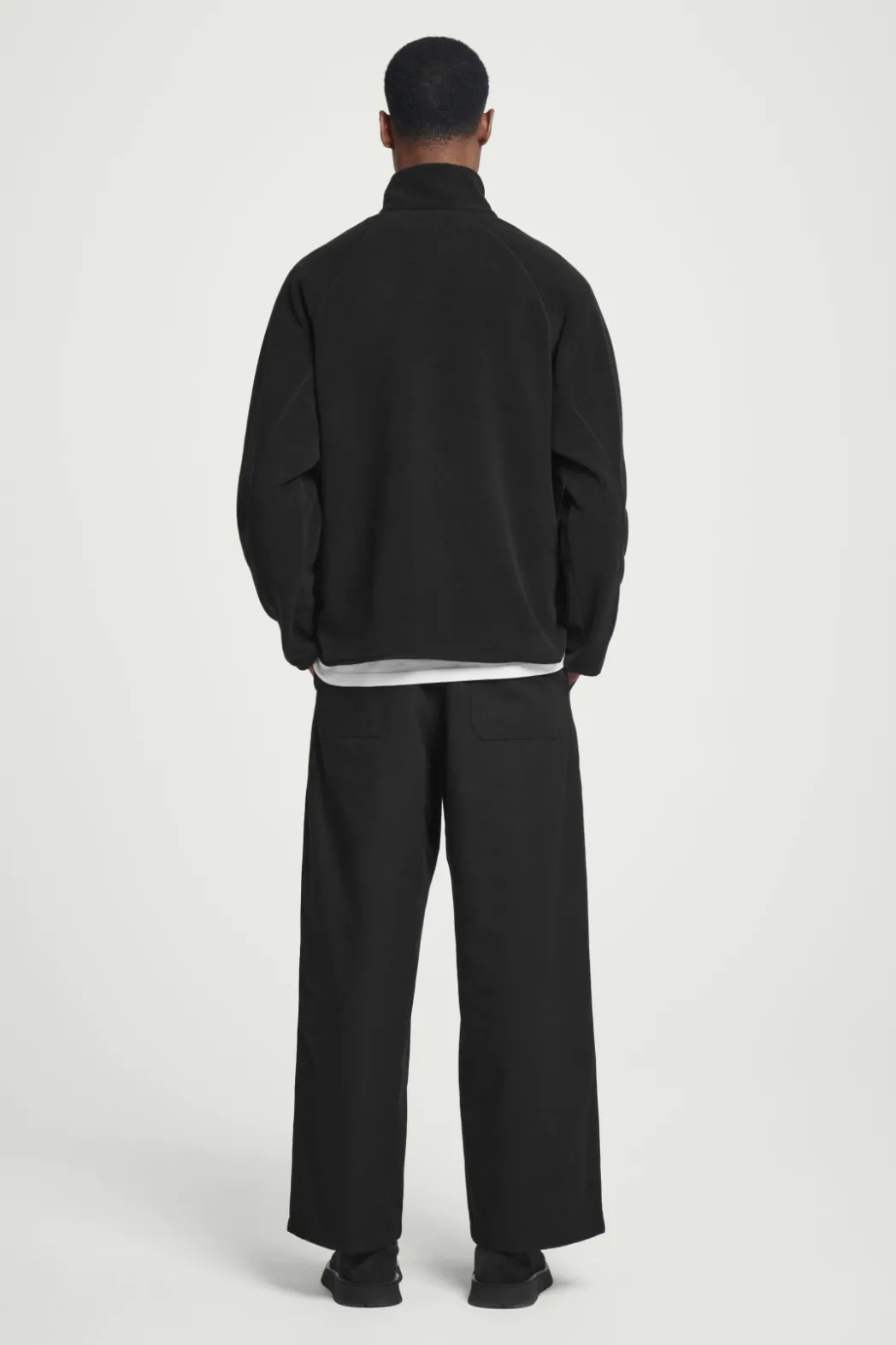 Best COS HALF-ZIP SHERPA FLEECE SWEATER BLACK