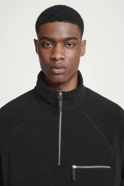 Best COS HALF-ZIP SHERPA FLEECE SWEATER BLACK