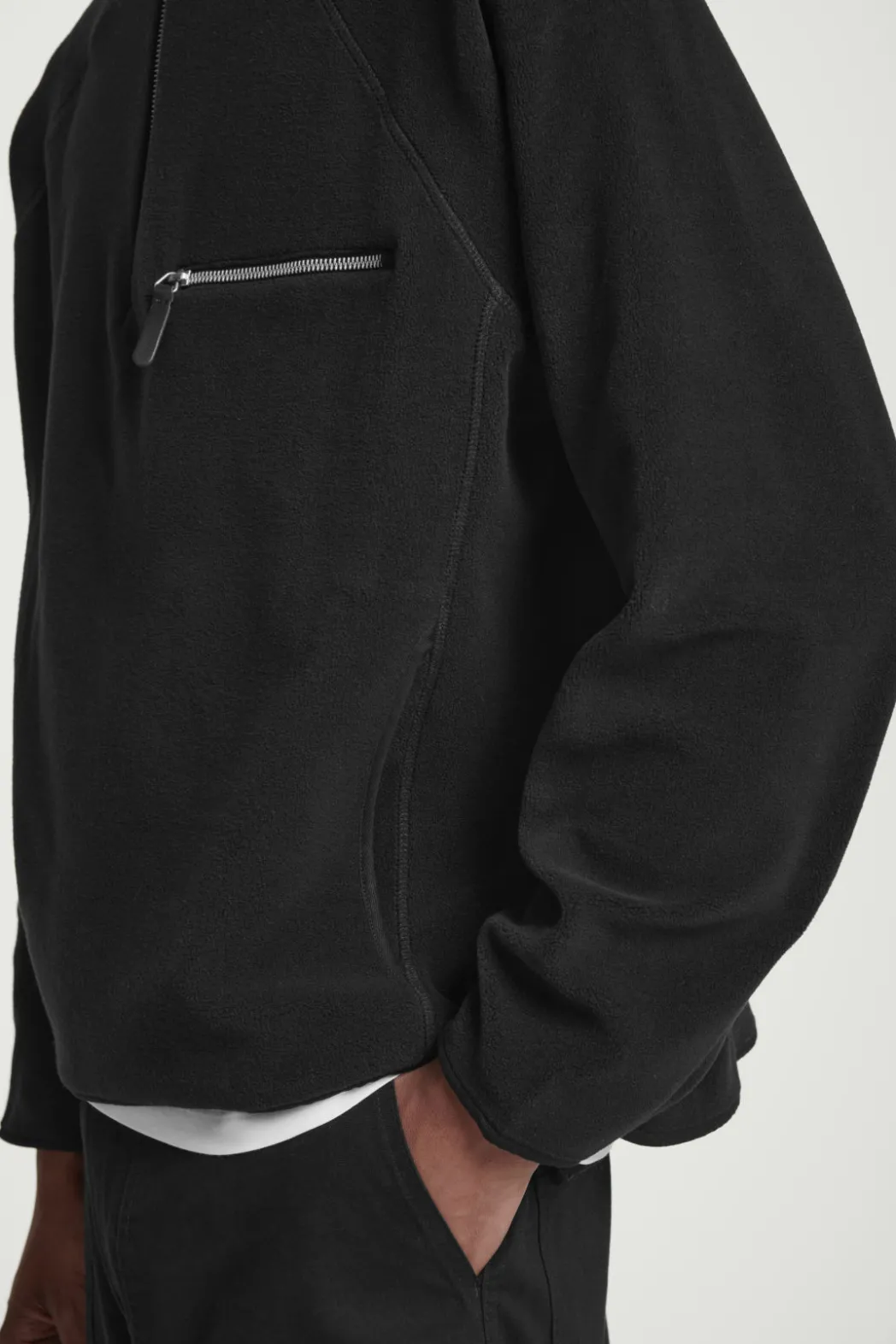 Best COS HALF-ZIP SHERPA FLEECE SWEATER BLACK