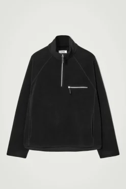 Best COS HALF-ZIP SHERPA FLEECE SWEATER BLACK