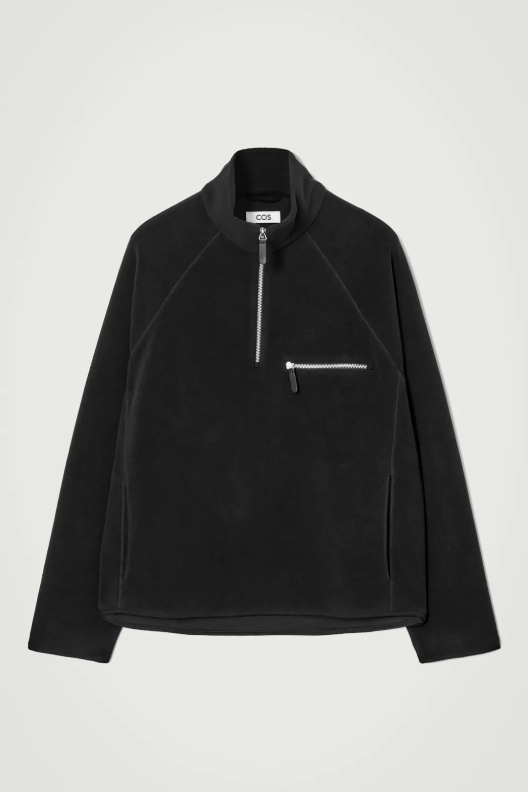 Best COS HALF-ZIP SHERPA FLEECE SWEATER BLACK