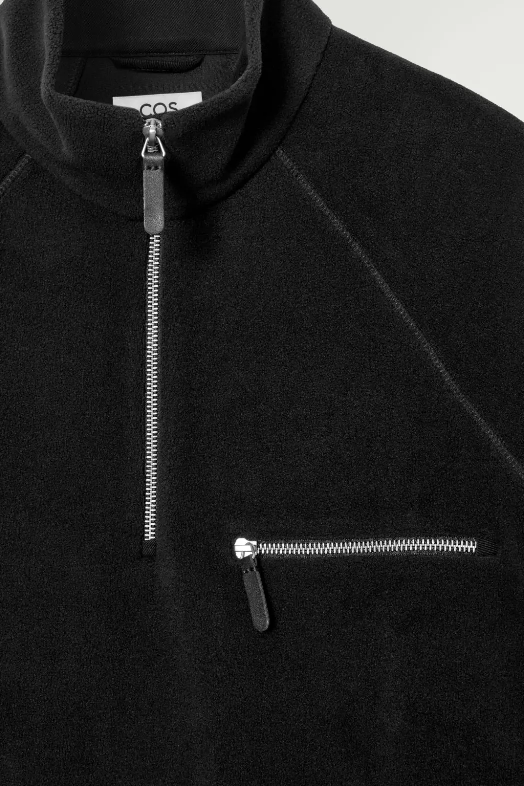 Best COS HALF-ZIP SHERPA FLEECE SWEATER BLACK
