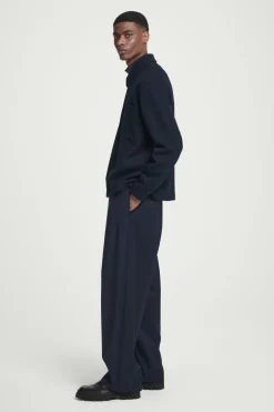 Clearance COS HALF-ZIP WOOL-BLEND SWEATER NAVY