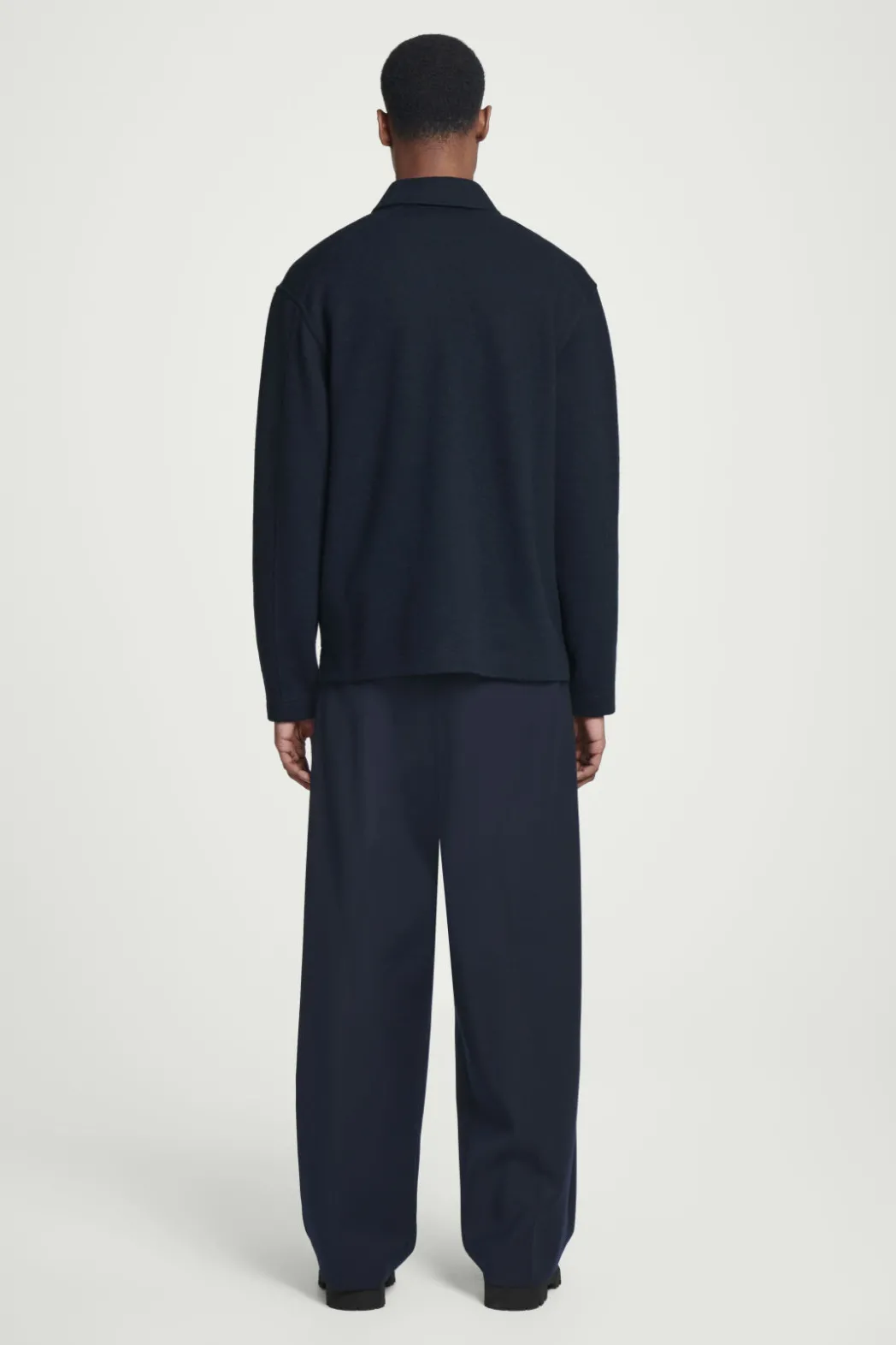 Clearance COS HALF-ZIP WOOL-BLEND SWEATER NAVY