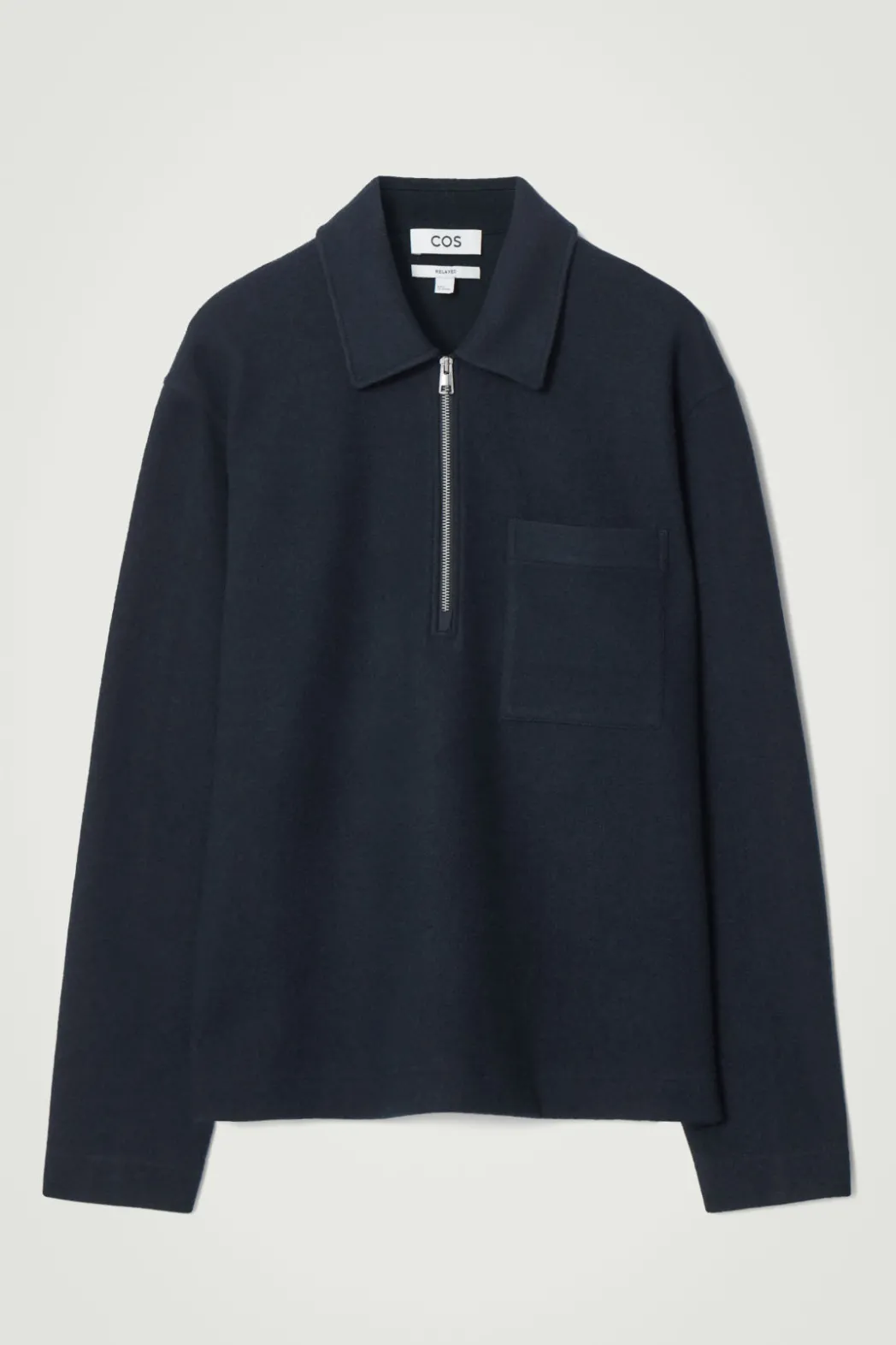 Clearance COS HALF-ZIP WOOL-BLEND SWEATER NAVY