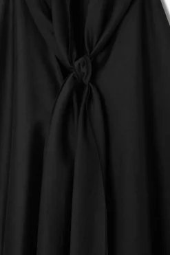New COS HALTERNECK A-LINE MAXI DRESS BLACK
