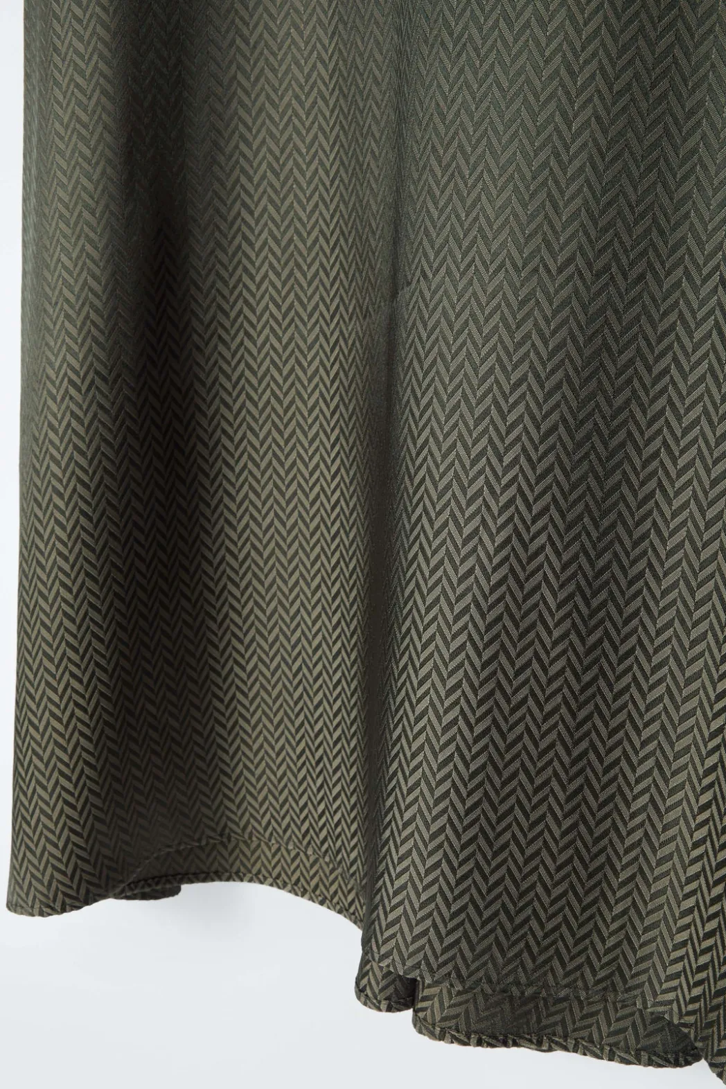 Outlet COS HERRINGBONE MAXI SHIRT DRESS KHAKI / HERRINGBONE