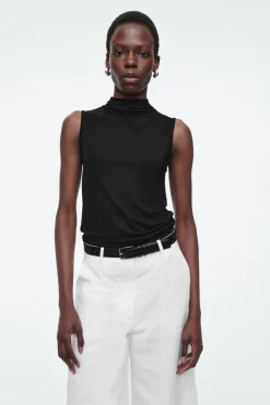 Outlet COS HIGH-NECK SLEEVELESS TANK TOP BLACK