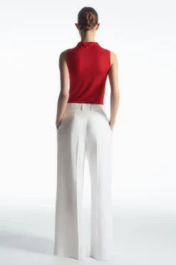 COS HIGH-NECK SLEEVELESS TANK TOP CRIMSON RED