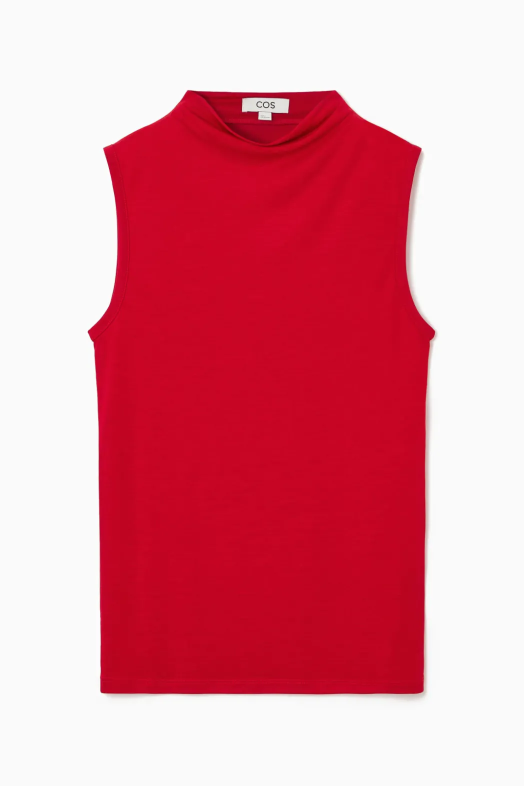 COS HIGH-NECK SLEEVELESS TANK TOP CRIMSON RED