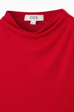 COS HIGH-NECK SLEEVELESS TANK TOP CRIMSON RED