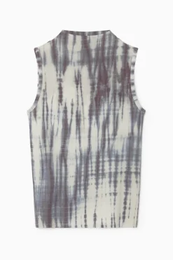 Discount COS HIGH-NECK TANK TOP BEIGE / BLUE