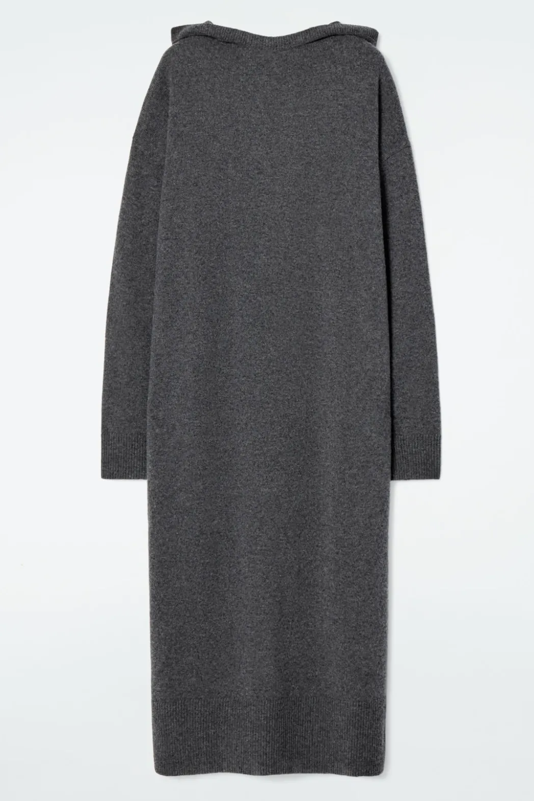 Sale COS HOODED MERINO WOOL MAXI DRESS DARK GRAY