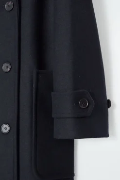 Hot COS HOODED WOOL DUFFLE COAT NAVY