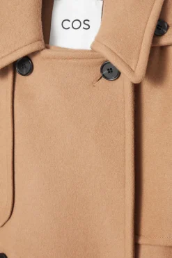 Hot COS HOODED WOOL DUFFLE COAT CAMEL
