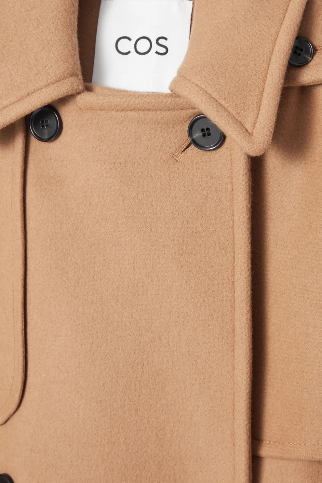 Hot COS HOODED WOOL DUFFLE COAT CAMEL