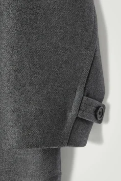 New COS HOODED WOOL DUFFLE COAT DARK GRAY