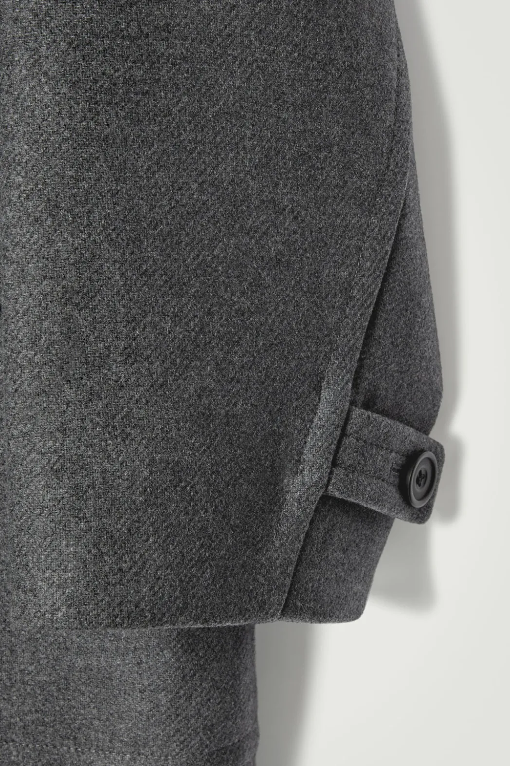 New COS HOODED WOOL DUFFLE COAT DARK GRAY