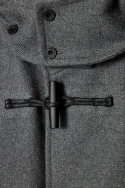 New COS HOODED WOOL DUFFLE COAT DARK GRAY