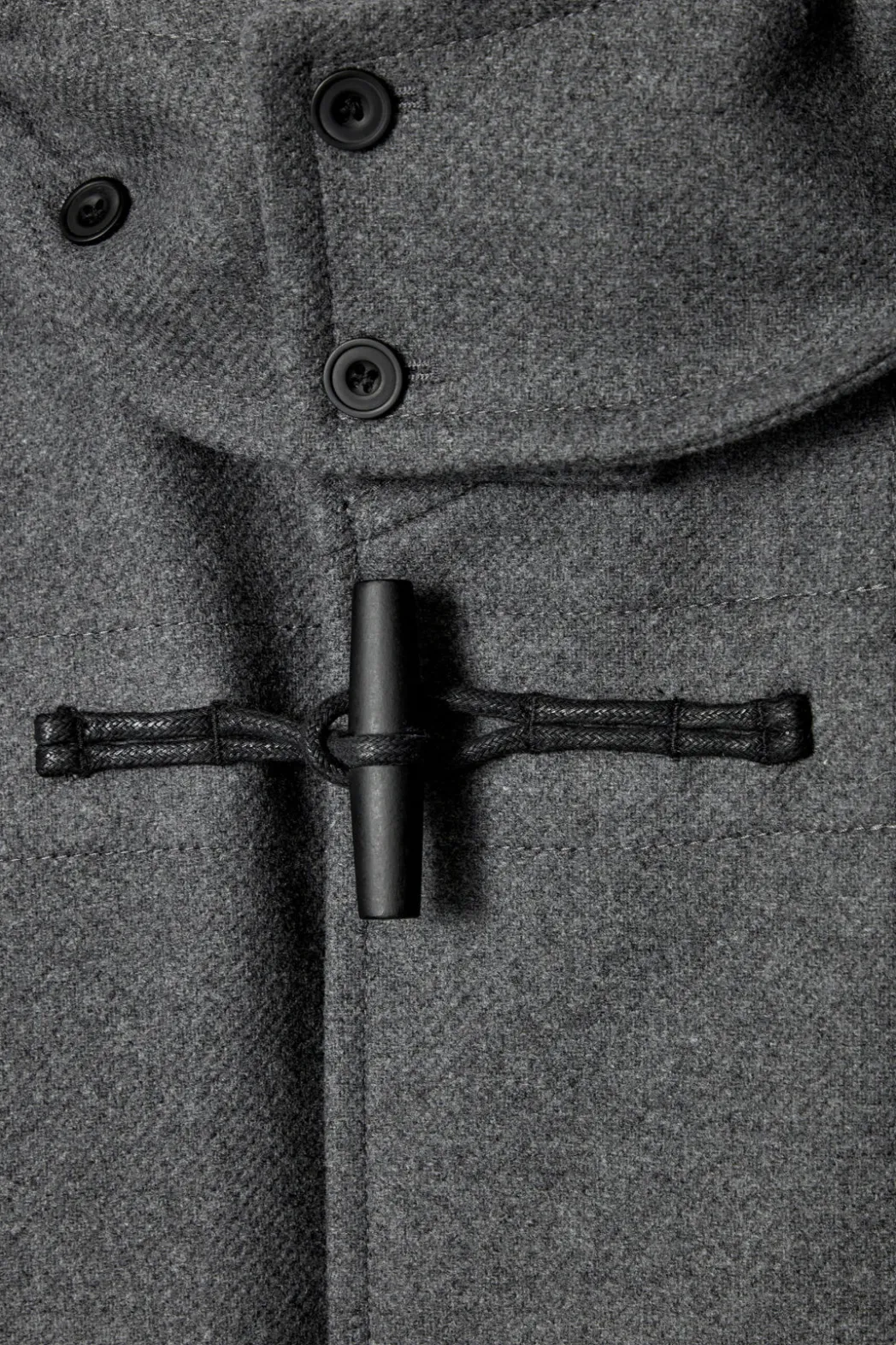 New COS HOODED WOOL DUFFLE COAT DARK GRAY