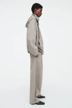 Hot COS HOODED WOOL UTILITY JACKET GRAY MÉLANGE