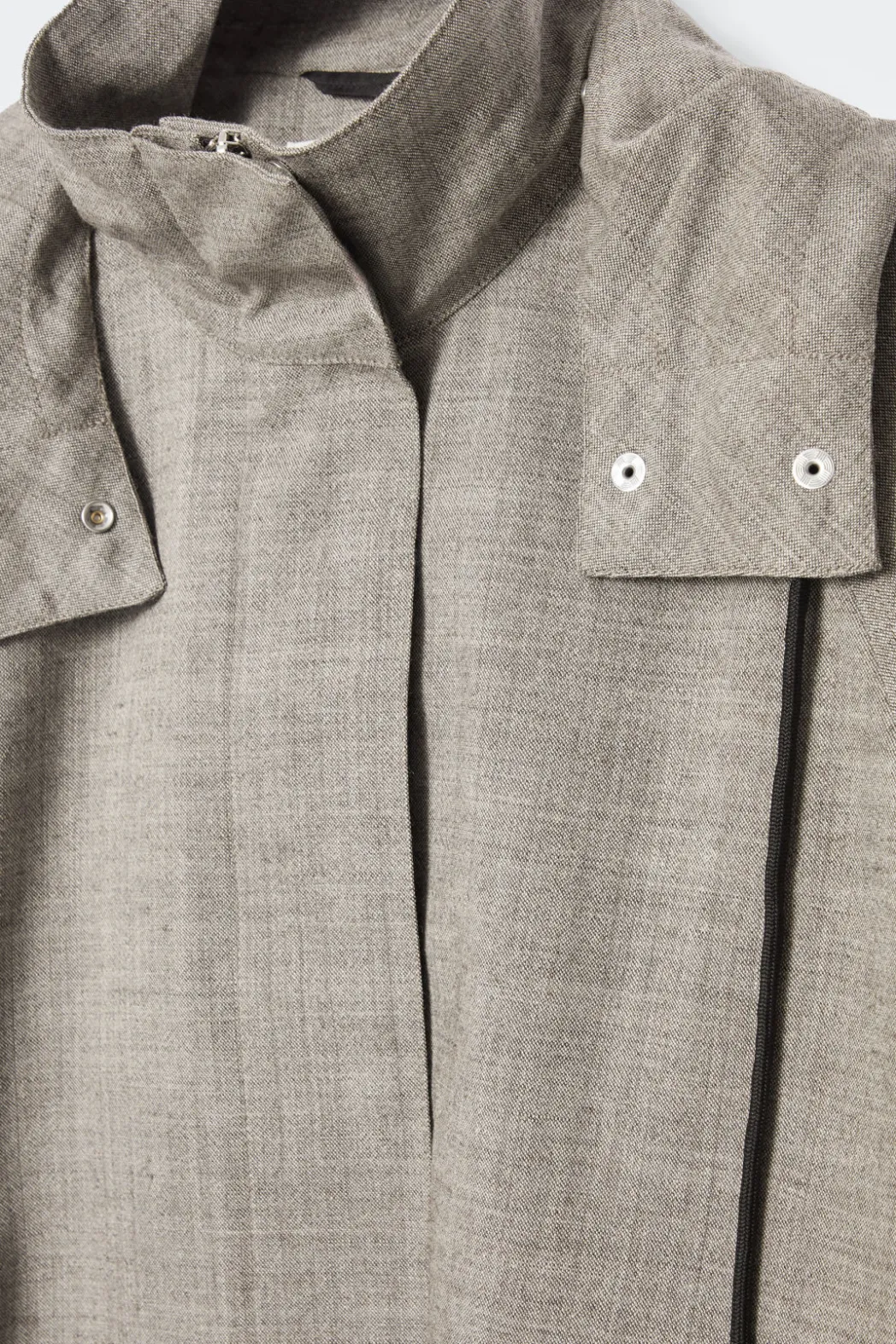 Hot COS HOODED WOOL UTILITY JACKET GRAY MÉLANGE