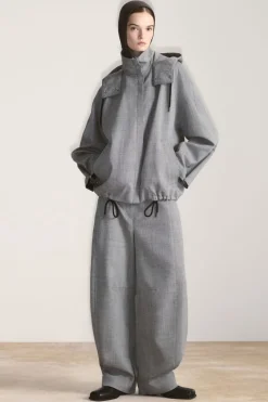 Hot COS HOODED WOOL UTILITY JACKET GRAY MÉLANGE