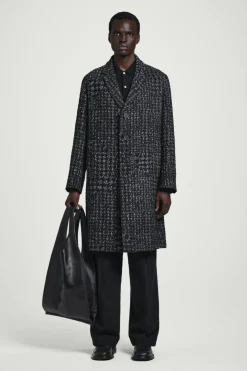 Sale COS HOUNDSTOOTH BOUCLÉ OVERCOAT BLACK / HOUNDSTOOTH
