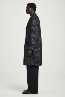 Sale COS HOUNDSTOOTH BOUCLÉ OVERCOAT BLACK / HOUNDSTOOTH
