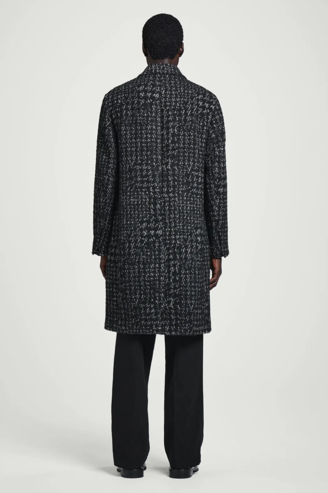 Sale COS HOUNDSTOOTH BOUCLÉ OVERCOAT BLACK / HOUNDSTOOTH