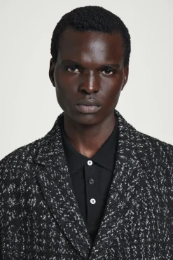 Sale COS HOUNDSTOOTH BOUCLÉ OVERCOAT BLACK / HOUNDSTOOTH