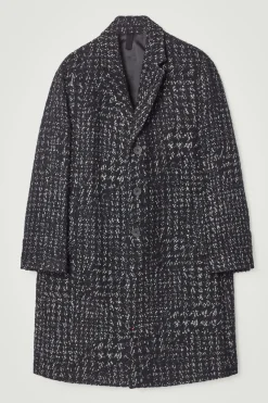 Sale COS HOUNDSTOOTH BOUCLÉ OVERCOAT BLACK / HOUNDSTOOTH
