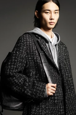 Sale COS HOUNDSTOOTH BOUCLÉ OVERCOAT BLACK / HOUNDSTOOTH
