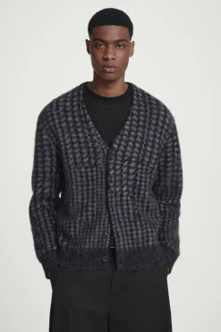 Discount COS HOUNDSTOOTH MOHAIR-BLEND CARDIGAN BLACK / HOUNDSTOOTH