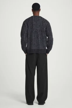Discount COS HOUNDSTOOTH MOHAIR-BLEND CARDIGAN BLACK / HOUNDSTOOTH