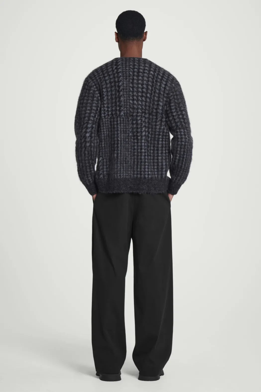 Discount COS HOUNDSTOOTH MOHAIR-BLEND CARDIGAN BLACK / HOUNDSTOOTH