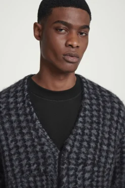 Discount COS HOUNDSTOOTH MOHAIR-BLEND CARDIGAN BLACK / HOUNDSTOOTH