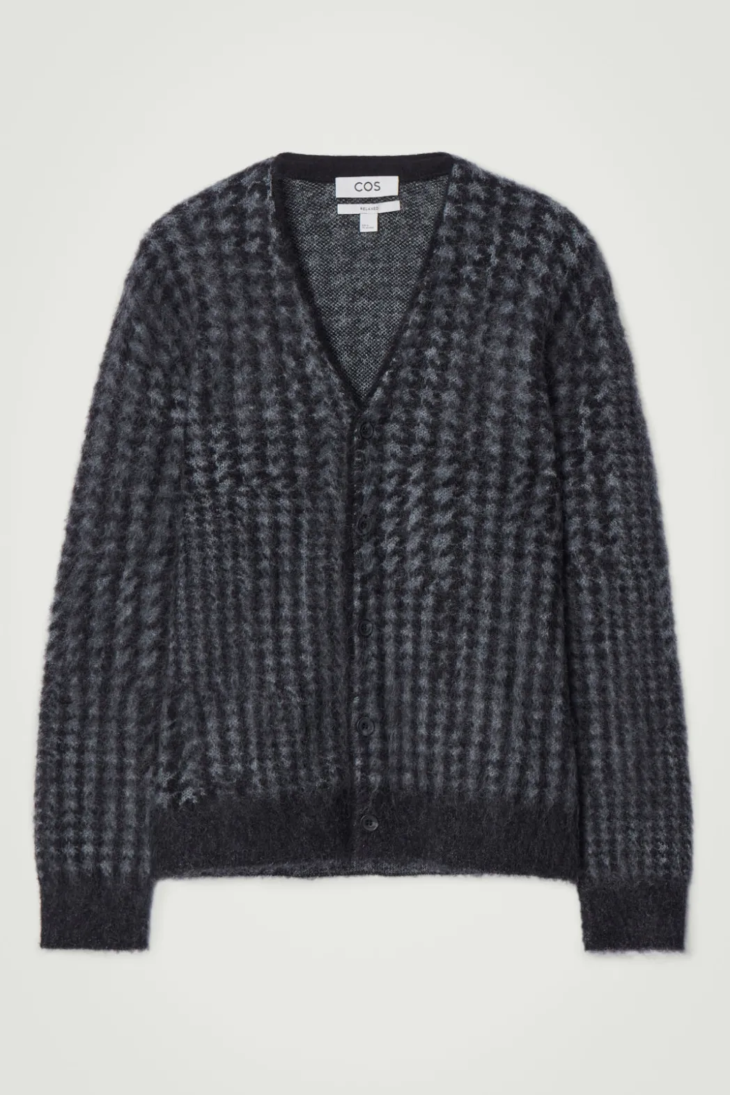 Discount COS HOUNDSTOOTH MOHAIR-BLEND CARDIGAN BLACK / HOUNDSTOOTH